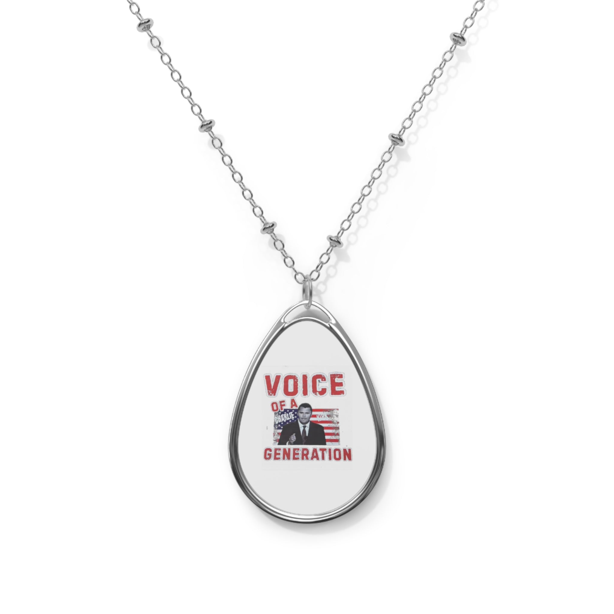 Necklace - Voice Of A Generation Oval Necklace Featuring Charlie Kirk